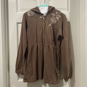 Life is Good brown peplum hoodie